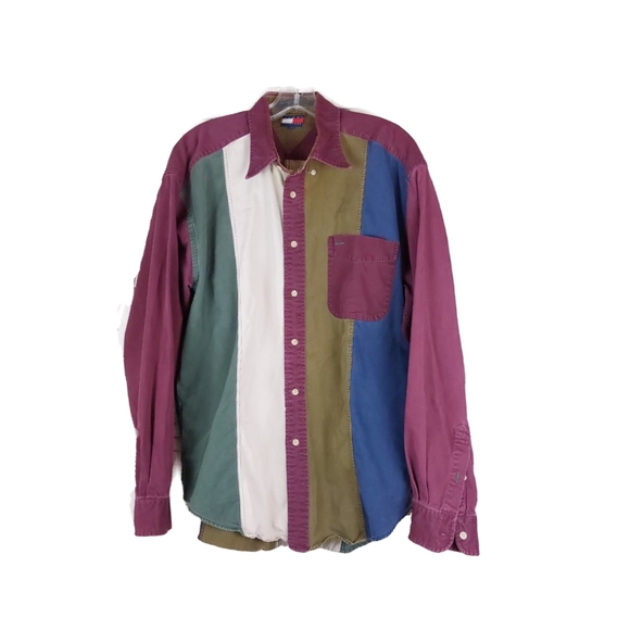 Tommy Hilfiger Other - VTG Tommy Hilfiger Men's Color Block Button Down Shirt Size L